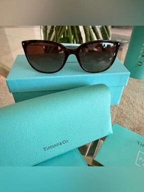 Tiffany & Co TF4105HB Sunglasses Havana & Tiffany Blue 55mm New in Box